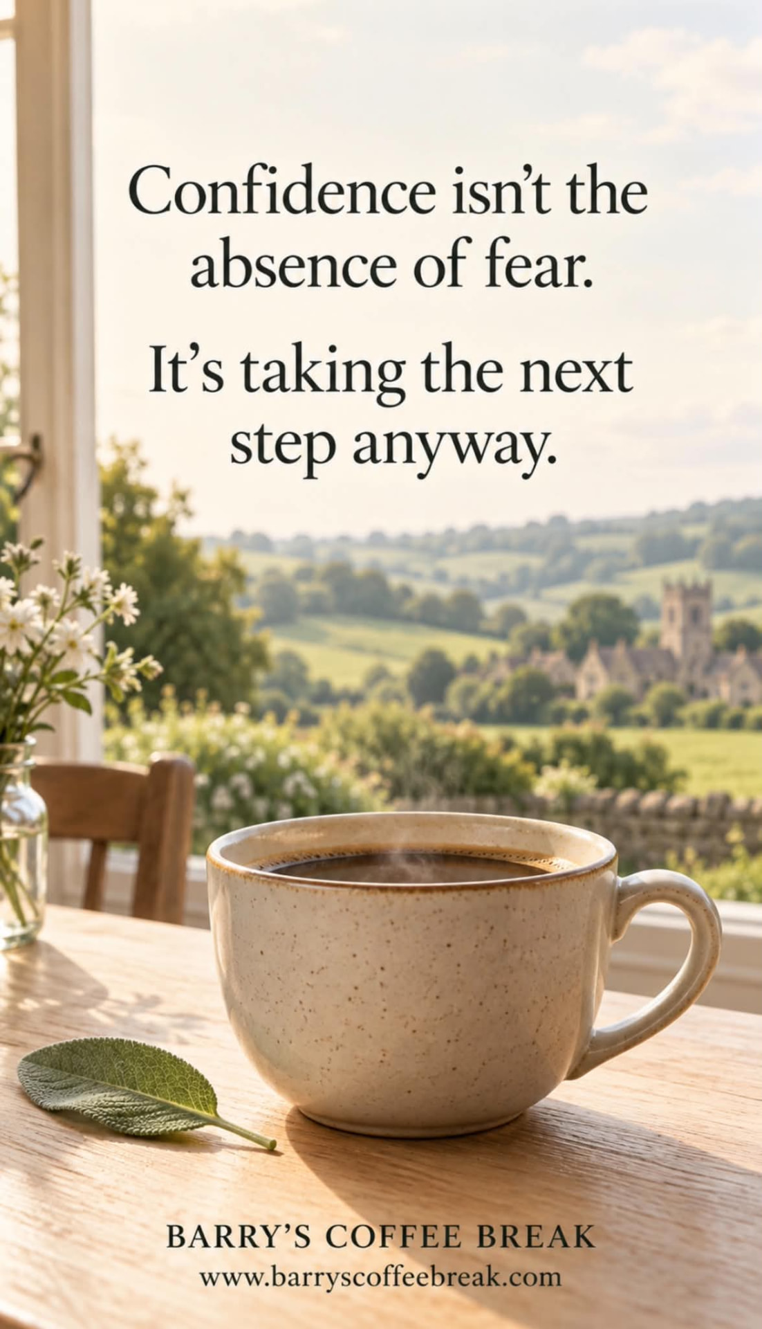 Confidence isn't the absence of fear. It's taking the next step anyway — Barry's Coffee Break